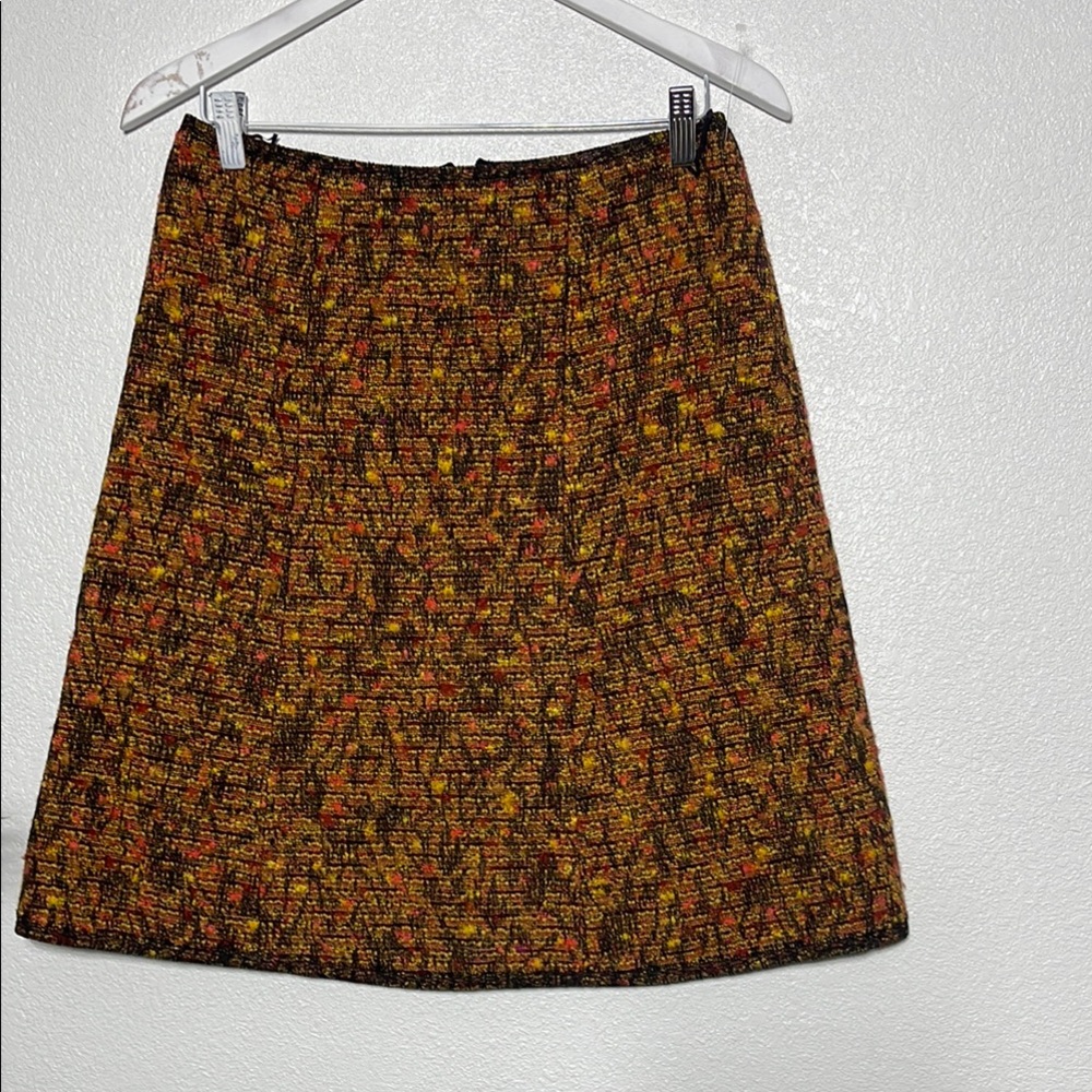 ‼️Made in France Rochas A-Line Mini Skirt in Brown and Orange